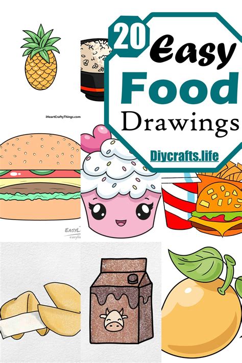 easy food drawing ideas|More.